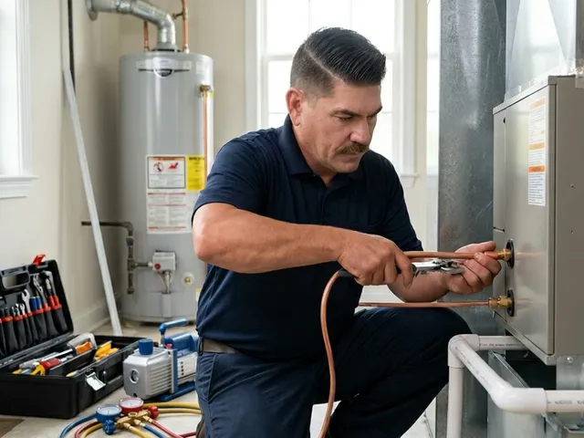East Tennessee Air Company technician servicing a heating system