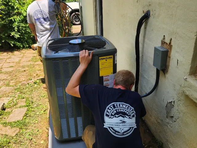 East Tennessee Air Company technician performing HVAC installation